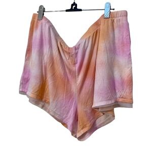 Stars Above Pink Orange Tie Dye Beautifully Soft Lounge Shorts XXL Mesh Trim